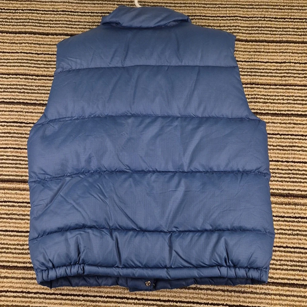 THE NORTH FACE Blue Goose‎ Down Puffer Mens Large Full Button Vest VTG 70s RARE